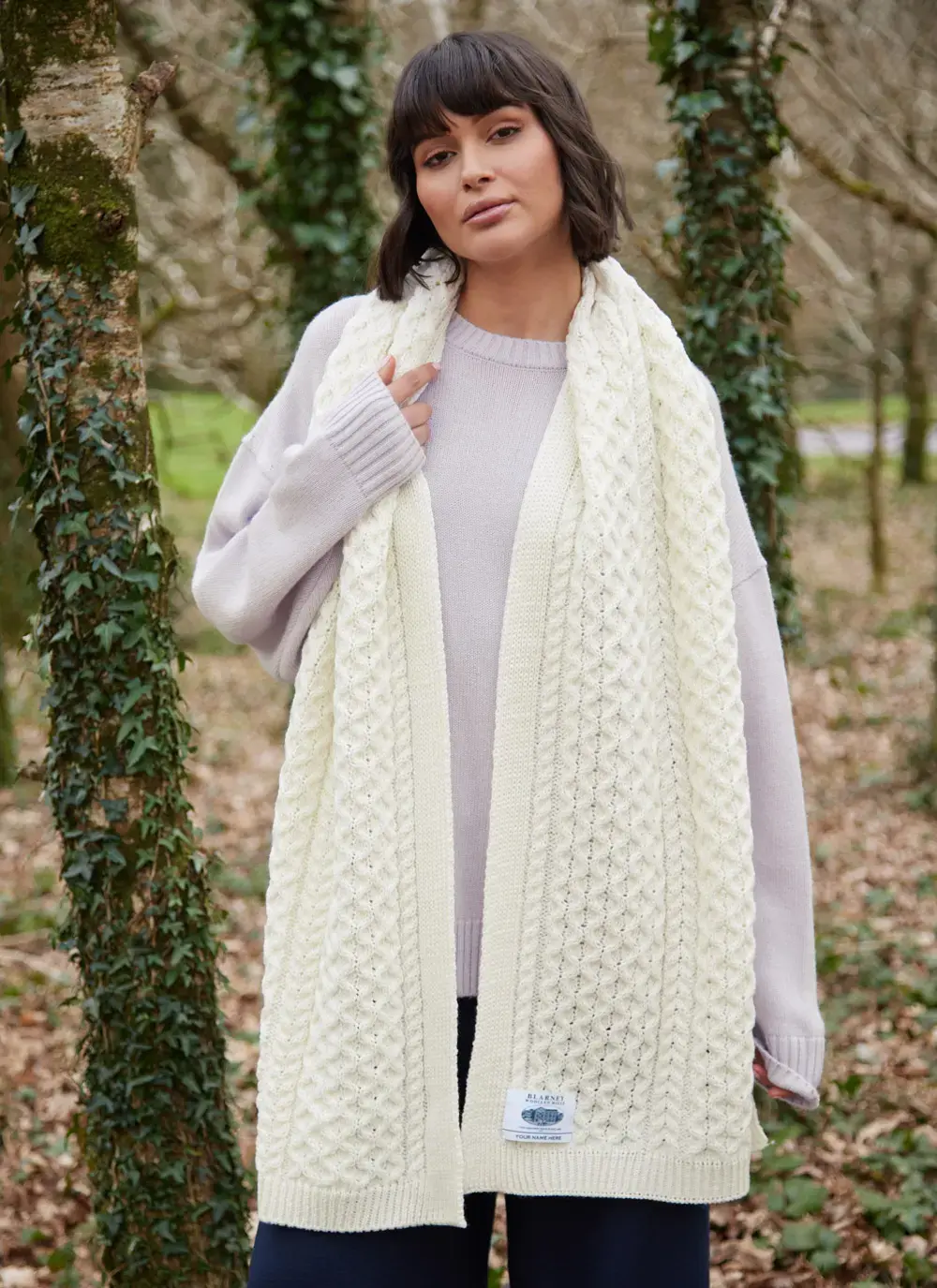 Personalized Aran Blanket Scarf